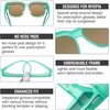 image:imageDUCO Polarized Fitover Sunglasses UV400 Protection amp HD for Unisex 8985  Ultralight23g durable TR90 frame clear view lenses stay put comfort stylish fits over Rx glasses for sports amp daily07 Clear Green Fr Re Purple Lens