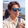 image:imageDUCO Polarized Fitover Sunglasses UV400 Protection amp HD for Unisex 8985  Ultralight23g durable TR90 frame clear view lenses stay put comfort stylish fits over Rx glasses for sports amp daily03 Black Frame Revo Blue Lens