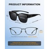 image:imageDUCO Polarized Fitover Sunglasses UV400 Protection amp HD for Unisex 8985  Ultralight23g durable TR90 frame clear view lenses stay put comfort stylish fits over Rx glasses for sports amp daily01 Shine Black Frame Grey Lens