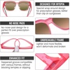 image:imageDUCO Polarized Fitover Sunglasses UV400 Protection amp HD for Unisex 8985  Ultralight23g durable TR90 frame clear view lenses stay put comfort stylish fits over Rx glasses for sports amp daily06 Clear Rose Frame Revo Pink Lens