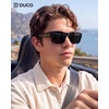 image:imageDUCO Polarized Fitover Sunglasses UV400 Protection amp HD for Unisex 8985  Ultralight23g durable TR90 frame clear view lenses stay put comfort stylish fits over Rx glasses for sports amp daily01 Shine Black Frame Grey Lens