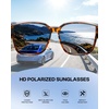 image:imageDUCO Polarized Fitover Sunglasses UV400 Protection amp HD for Unisex 8985  Ultralight23g durable TR90 frame clear view lenses stay put comfort stylish fits over Rx glasses for sports amp daily02 Tortoise Frame Brown Lens