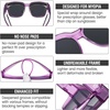 image:imageDUCO Polarized Fitover Sunglasses UV400 Protection amp HD for Unisex 8985  Ultralight23g durable TR90 frame clear view lenses stay put comfort stylish fits over Rx glasses for sports amp daily09 Clear Purple Frame Grey Lens