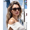 image:imageDUCO HD Polarized Sunglasses That Fit Over Glasses for Men Women 8986  UV400 Protection Lightweight23g TR90 Frame SkinFriendly Square Wrap Around Sunglasses For Driving Sports DailyMatte Black Frame Brown Lens