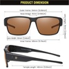 image:imageDUCO HD Polarized Sunglasses That Fit Over Glasses for Men Women 8986  UV400 Protection Lightweight23g TR90 Frame SkinFriendly Square Wrap Around Sunglasses For Driving Sports DailyMatte Black Frame Brown Lens