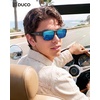 image:imageDUCO HD Polarized Sunglasses That Fit Over Glasses for Men Women 8986  UV400 Protection Lightweight23g TR90 Frame SkinFriendly Square Wrap Around Sunglasses For Driving Sports DailyMatte Black Frame Revo Blue Lens