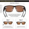 image:imageDUCO HD Polarized Sunglasses That Fit Over Glasses for Men Women 8986  UV400 Protection Lightweight23g TR90 Frame SkinFriendly Square Wrap Around Sunglasses For Driving Sports DailyMatte Black Frame Brown Lens