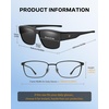 image:imageDUCO HD Polarized Sunglasses That Fit Over Glasses for Men Women 8986  UV400 Protection Lightweight23g TR90 Frame SkinFriendly Square Wrap Around Sunglasses For Driving Sports DailyMatte Black Frame Grey Lens