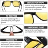 image:imageDUCO HD Polarized Sunglasses That Fit Over Glasses for Men Women 8986  UV400 Protection Lightweight23g TR90 Frame SkinFriendly Square Wrap Around Sunglasses For Driving Sports DailyShine Black Frame Night Vision Lens