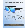 image:imageDUCO HD Polarized Sunglasses That Fit Over Glasses for Men Women 8986  UV400 Protection Lightweight23g TR90 Frame SkinFriendly Square Wrap Around Sunglasses For Driving Sports DailyMatte Black Frame Revo Blue Lens