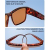 image:imageDUCO HD Polarized Sunglasses That Fit Over Glasses for Men Women 8986  UV400 Protection Lightweight23g TR90 Frame SkinFriendly Square Wrap Around Sunglasses For Driving Sports DailyBrown Tortoise Frame Brown Lens