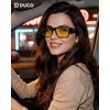 image:imageDUCO HD Polarized Sunglasses That Fit Over Glasses for Men Women 8986  UV400 Protection Lightweight23g TR90 Frame SkinFriendly Square Wrap Around Sunglasses For Driving Sports DailyShine Black Frame Night Vision Lens