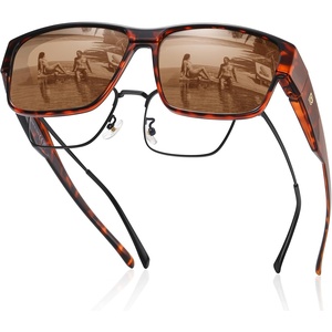 image:imageDUCO HD Polarized Sunglasses That Fit Over Glasses for Men Women 8986  UV400 Protection Lightweight23g TR90 Frame SkinFriendly Square Wrap Around Sunglasses For Driving Sports DailyBrown Tortoise Frame Brown Lens