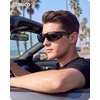 image:imageDUCO HD Polarized Sunglasses That Fit Over Glasses for Men Women 896801 Black Frame Gray Lens