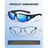 image:imageDUCO HD Polarized Sunglasses That Fit Over Glasses for Men Women 896802 Black Frame Revo Blue Lens