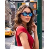 image:imageDUCO HD Polarized Sunglasses That Fit Over Glasses for Men Women 896802 Black Frame Revo Blue Lens