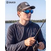 image:imageDUCO HD Polarized Sunglasses That Fit Over Glasses for Men Women 896802 Black Frame Revo Blue Lens