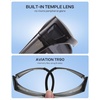 image:imageDUCO HD Polarized Sunglasses That Fit Over Glasses for Men Women 896803 Transparent Gray Frame Gray Lens