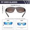 image:imageDUCO HD Polarized Sunglasses That Fit Over Glasses for Men Women 896806 Transparent Gray Frame Revo Blue Lens