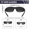 image:imageDUCO HD Polarized Sunglasses That Fit Over Glasses for Men Women 896807 Matte Black Frame Gray Lens