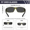 image:imageDUCO HD Polarized Sunglasses That Fit Over Glasses for Men Women 896810 Transparent Green Frame Gray Lens