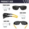 image:imageDUCO HD Polarized Sunglasses That Fit Over Glasses for Men Women 896811 Black Frame Yellow Temple Gray Lens
