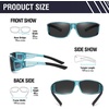 image:imageDUCO HD Polarized Sunglasses That Fit Over Glasses for Men Women 896812 Transparent Blue Frame Gray Lens