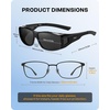 image:imageDUCO HD Polarized Sunglasses That Fit Over Glasses for Men Women 896812 Transparent Blue Frame Gray Lens
