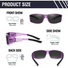 image:imageDUCO HD Polarized Sunglasses That Fit Over Glasses for Men Women 896813 Transparent Purple Frame Gray Lens