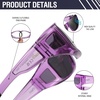 image:imageDUCO HD Polarized Sunglasses That Fit Over Glasses for Men Women 896813 Transparent Purple Frame Gray Lens