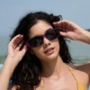 image:imageDUCO HD Polarized Sunglasses That Fit Over Glasses for Men Women 896813 Transparent Purple Frame Gray Lens