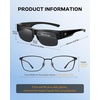 image:imageDUCO HD Polarized Sunglasses That Fit Over Glasses for Men Women 8992Black Frame Gray Lens
