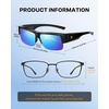 image:imageDUCO HD Polarized Sunglasses That Fit Over Glasses for Men Women 8992Black Frame Revo Blue Lens