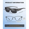 image:imageDUCO HD Polarized Sunglasses That Fit Over Glasses for Men Women 8992Transparent Gray Frame Gray Lens