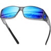 06 Transparent Gray Frame Revo Blue Lens