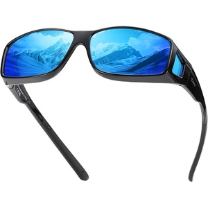 image:imageDUCO HD Polarized Sunglasses That Fit Over Glasses for Men Women 896802 Black Frame Revo Blue Lens