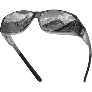 image:imageDUCO HD Polarized Sunglasses That Fit Over Glasses for Men Women 896803 Transparent Gray Frame Gray Lens