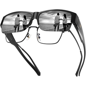 image:imageDUCO HD Polarized Sunglasses That Fit Over Glasses for Men Women 8992Matte Black Frame Gray Lens