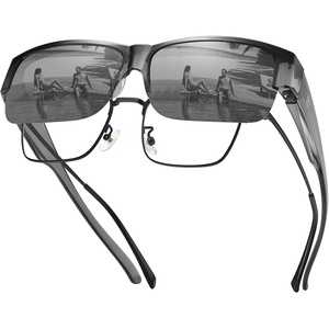 image:imageDUCO HD Polarized Sunglasses That Fit Over Glasses for Men Women 8992Transparent Gray Frame Gray Lens