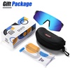 image:imageDUCO 088 oz Polarized Sports Sunglasses for Men amp Women  DC0048Frame Black  Lens Revo Blue