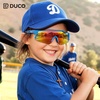 image:imageDUCO DK326 Baseball Sunglasses Kids 512 100 UV Protection Only 21gLight Blue Frame Pink Dots Orange Lens