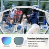 image:imageDUCO DK326 Baseball Sunglasses Kids 512 100 UV Protection Only 21gWhite Frame Black Dots Blue Lens