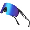 image:imageDUCO 088 oz Polarized Sports Sunglasses for Men amp Women  DC0048Frame Black  Lens Revo Blue
