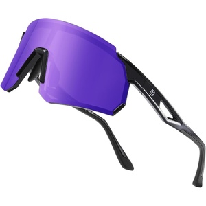 image:imageDUCO 088 oz Polarized Sports Sunglasses for Men amp Women  DC0048Frame Black  Lens Revo Purple