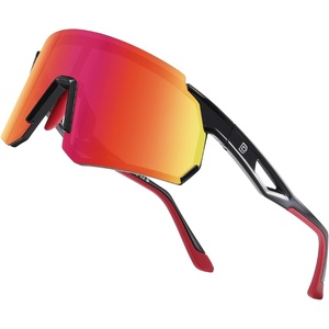 image:imageDUCO 088 oz Polarized Sports Sunglasses for Men amp Women  DC0048Frame Black  Lens Rove Orange