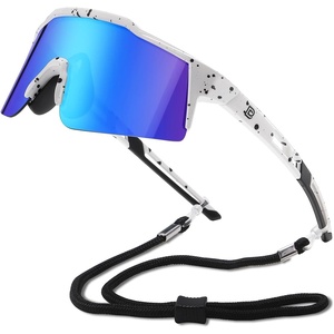 image:imageDUCO DK326 Baseball Sunglasses Kids 512 100 UV Protection Only 21gWhite Frame Black Dots Blue Lens