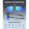 image:imageDUCO Polarized Carbon Fiber WrapAround Sunglasses for Men DC8335Black Frame Blue Lens