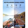 image:imageDUCO Polarized Carbon Fiber WrapAround Sunglasses for Men DC8335Black Frame Blue Lens