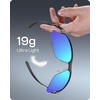 image:imageDUCO Polarized Carbon Fiber WrapAround Sunglasses for Men DC8335Black Frame Blue Lens