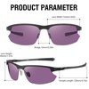 image:imageDUCO Polarized Carbon Fiber WrapAround Sunglasses for Men DC8335Black Frame Purple Lens